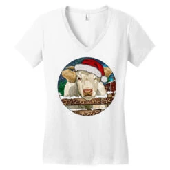 Charolais Cow Christmas Women's V-Neck T-Shirt -Deals T-Shirt Store pd.2526673395.72.25095076.s3.1 front white ffffff none x0y0 138 800x800 1