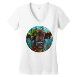 Calf Christmas Women's V-Neck T-Shirt 9 Calf Christmas Women's V-Neck T-Shirt -Deals T-Shirt Store pd.2526674679.72.25095098.s3.1 front white ffffff none x0y0 138 800x800 1