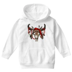 Western Christmas Bull Skull Youth Hoodie 9 Western Christmas Bull Skull Youth Hoodie -Deals T-Shirt Store pd.2526678030.53.25095111.s3.1 front white ffffff none x6y0 101 800x800 1