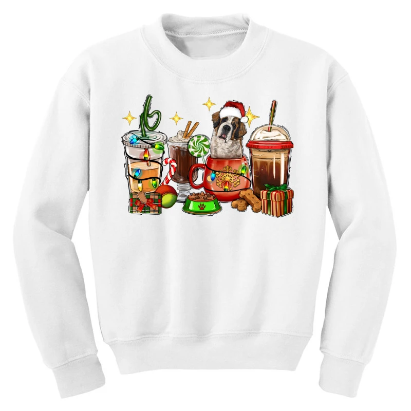 Christmas Coffee Cups With Saint Bernard Youth Sweatshirt 5 Christmas Coffee Cups With Saint Bernard Youth Sweatshirt - Image 3