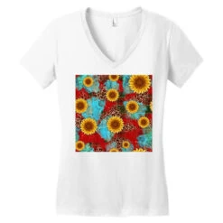 Christmas Sunflower Seamless Digital Paper Women's V-Neck T-Shirt -Deals T-Shirt Store pd.2526692727.72.25095015.s3.2 front white ffffff none x0y0 138 800x800 1