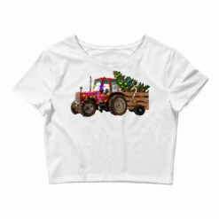 Christmas Farm Tractor Crop Top
