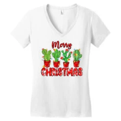 Merry Christmas Cactuses Women's V-Neck T-Shirt -Deals T-Shirt Store pd.2526703378.72.25093803.s3.1 front white ffffff none x0y0 138 800x800 1