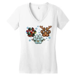 Christmas Paws Women's V-Neck T-Shirt -Deals T-Shirt Store pd.2526705114.72.25095316.s3.1 front white ffffff none x0y0 138 800x800 1
