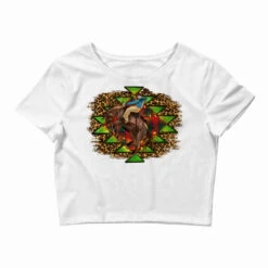 Western Christmas Rodeo Distressed Crop Top