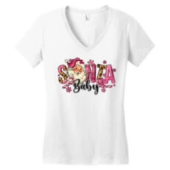 Santa Baby Pink Christmas Women's V-Neck T-Shirt -Deals T-Shirt Store pd.2526781399.72.25096758.s3.1 front white ffffff none x0y0 138 800x800 1
