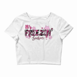 It's Freezin Season Pink Christmas Crop Top