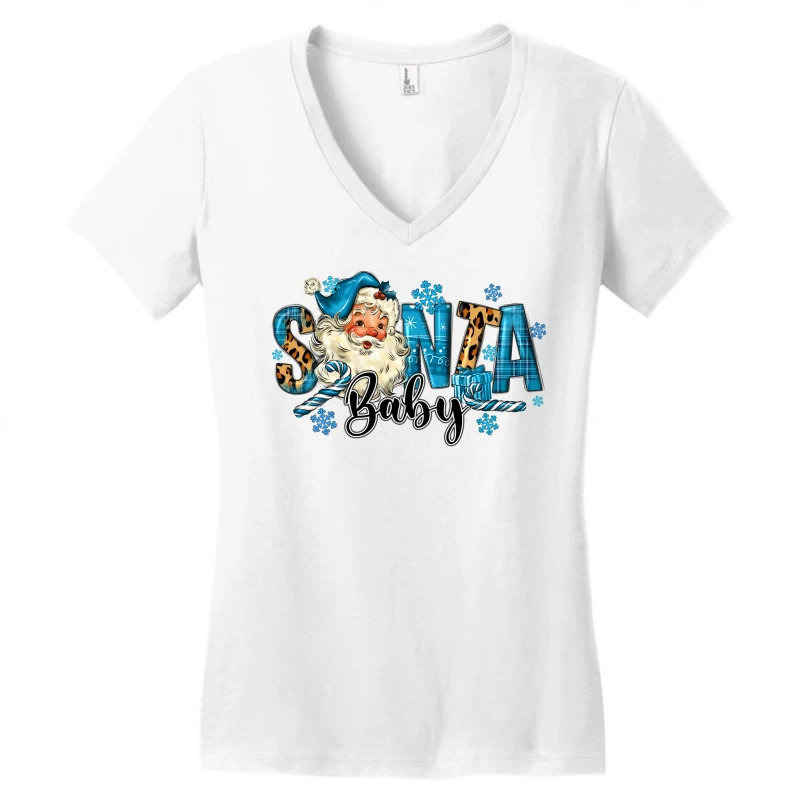 Santa Baby Christmas Women's V-Neck T-Shirt 5 Santa Baby Christmas Women's V-Neck T-Shirt - Image 3