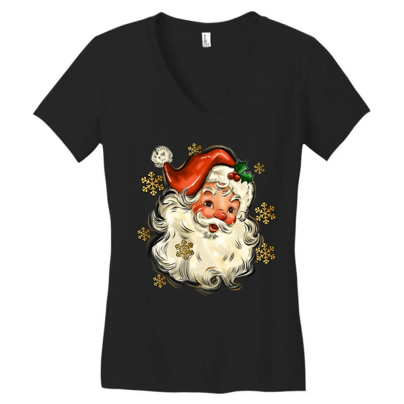 Christmas Santa Women's V-Neck T-Shirt 5 Christmas Santa Women's V-Neck T-Shirt - Image 3