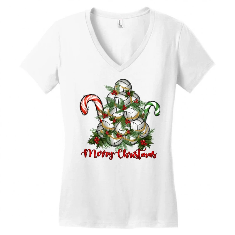 Merry Christmas Volleyball Women's V-Neck T-Shirt 5 Merry Christmas Volleyball Women's V-Neck T-Shirt - Image 3