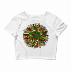 Leopard Christmas Sunflower Crop Top