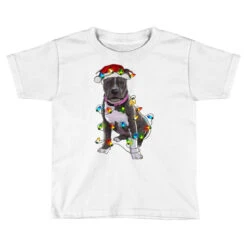 Deals T-Shirt Store 42 Pitbull With Christmas Lights Toddler T-shirt