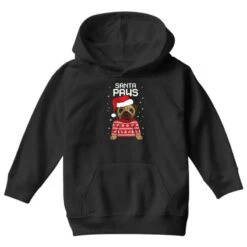 Santa Paws Merry Christmas Youth Hoodie -Deals T-Shirt Store pd.2526811273.53.25097379.s3.1 front black ffffff none x19y0 75 800x800 1
