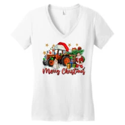 Christmas Orange Tractor With Santa And Snowman Women's V-Neck T-Shirt -Deals T-Shirt Store pd.2526817797.72.25097501.s3.1 front white ffffff none x0y0 138 800x800 1