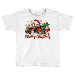 Deals T-Shirt Store 32 Christmas Orange Tractor With Santa And Snowman Toddler T-shirt