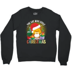 The Cat Who Stole Christmas Crewneck Sweatshirt -Deals T-Shirt Store pd.2526981009.32.25100727.s3.1 front black ffffff none x0y9 124 800x800 1