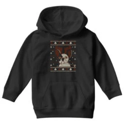 Ugly Christmas French Bulldog Puppy With Reindeer Youth Hoodie -Deals T-Shirt Store pd.2527015870.53.25089430.s3.1 front black ffffff none x15y0 83 800x800 1