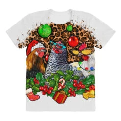 Christmas Party And Chickens All Over Women's T-shirt -Deals T-Shirt Store pd.2527041818.108.25097017.s3.1 front customized f5f5f5 none x45y24 294 800x800 1