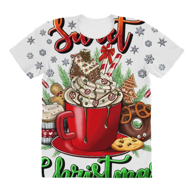 Sweet Christmas All Over Women's T-shirt 5 Sweet Christmas All Over Women's T-shirt - Image 3