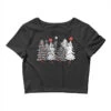 Black And White Christmas Trees With Lights Crop Top