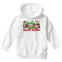 Santa's Favorite Science Teacher Christmas Youth Hoodie -Deals T-Shirt Store pd.2527100560.53.25102135.s3.1 front white ffffff none x0y0 113 800x800 1