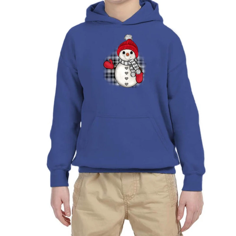 Grey Christmas Snowman Youth Hoodie 3 Grey Christmas Snowman Youth Hoodie