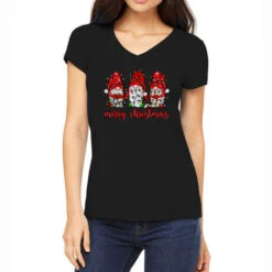 Merry Christmas Gnome With Christmas Lights Women's V-Neck T-Shirt