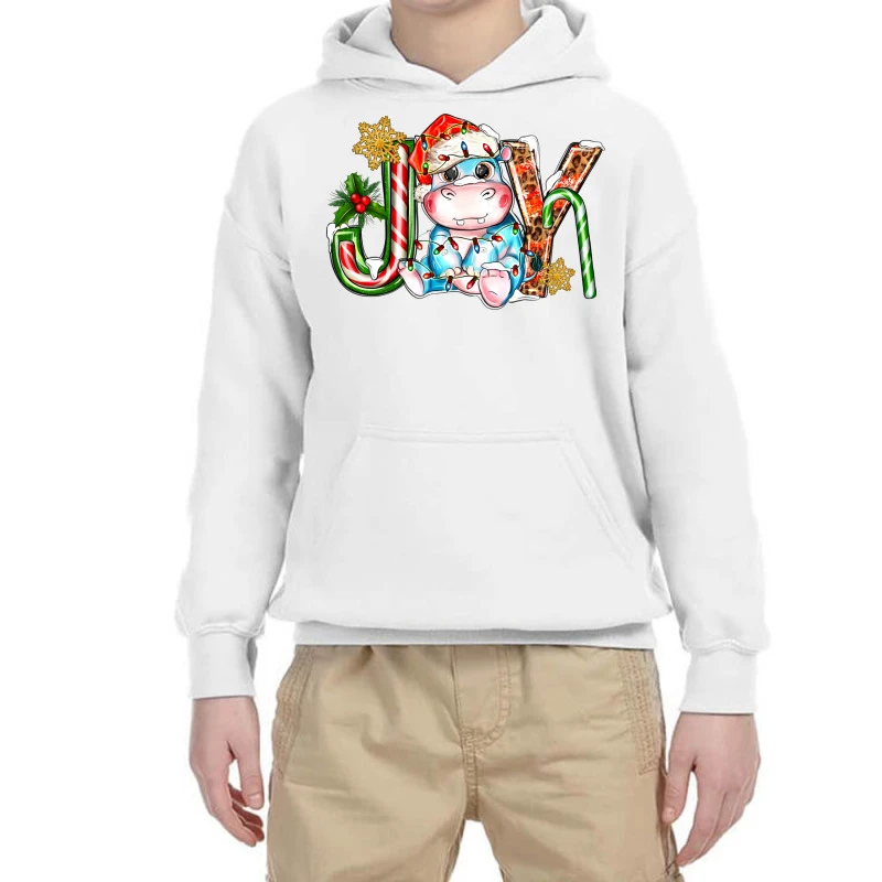 Joy Christmas Hippopotamus Youth Hoodie 3 Joy Christmas Hippopotamus Youth Hoodie