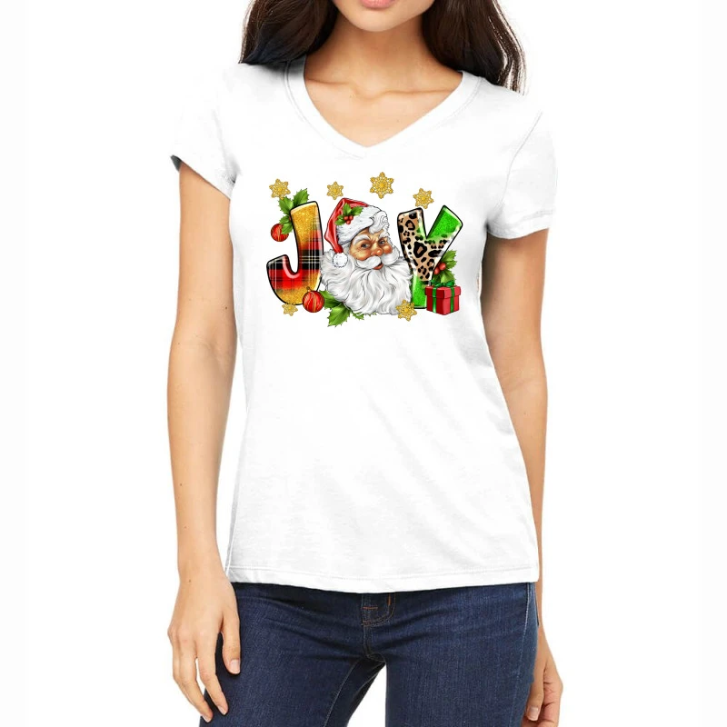 Joy Christmas Women's V-Neck T-Shirt 3 Joy Christmas Women's V-Neck T-Shirt