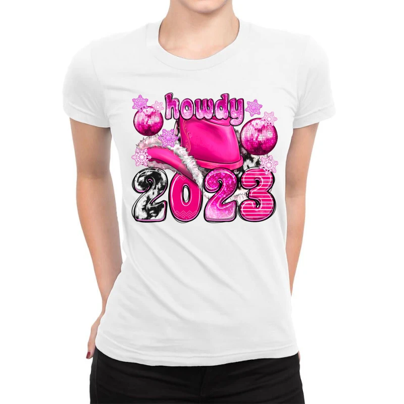Howdy 2023 Pink Christmas Ladies Fitted T-Shirt 3 Howdy 2023 Pink Christmas Ladies Fitted T-Shirt