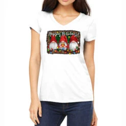 Happy Holidays Gnomes Christmas Women's V-Neck T-Shirt