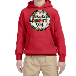 Christmas Cookie And Light Santas Favorite Son Youth Hoodie