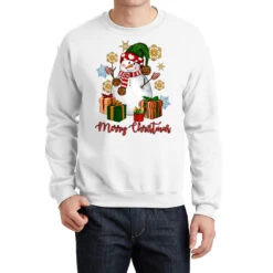 Snowman Merry Christmas Crewneck Sweatshirt