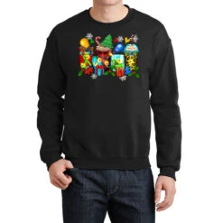 Autism Christmas Coffee Cups Crewneck Sweatshirt