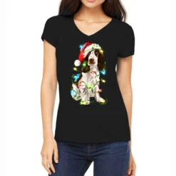 Christmas English Cocker Spaniel Women's V-Neck T-Shirt