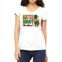 Nuts About Christmas Nutcracker Women's V-Neck T-Shirt