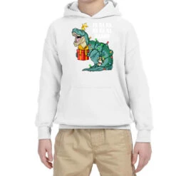Christmas Dinosaur Fa Ra Ra Rawr Cute Boys Kids Tr Youth Hoodie