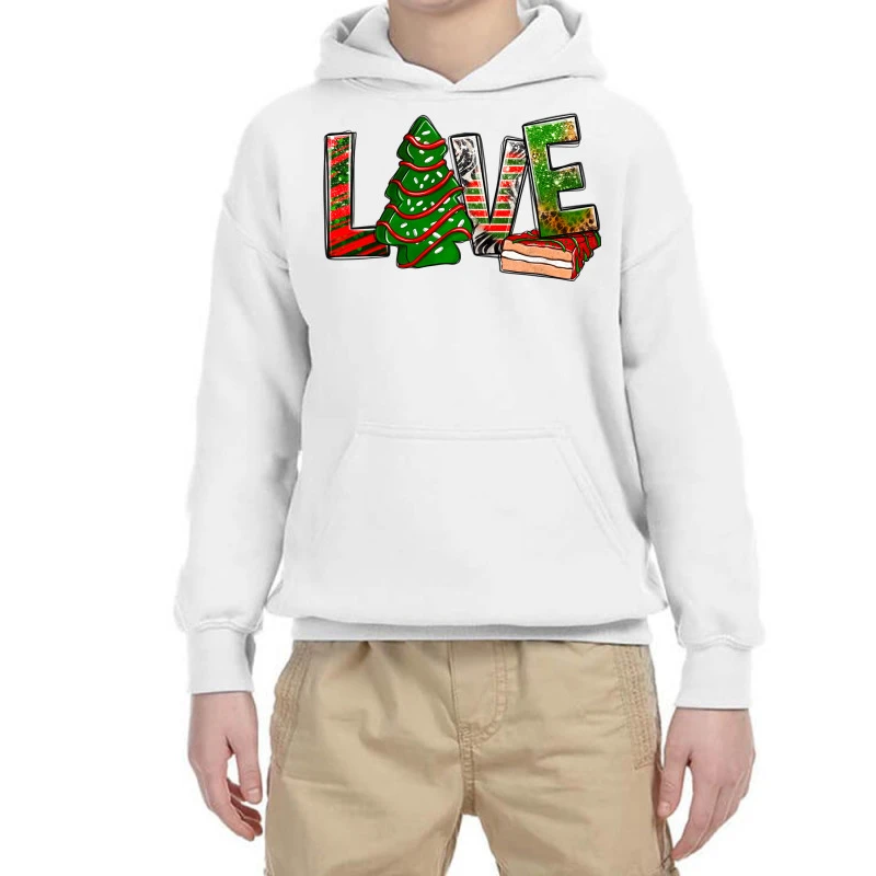Love Christmas Tree Cake Youth Hoodie 3 Love Christmas Tree Cake Youth Hoodie