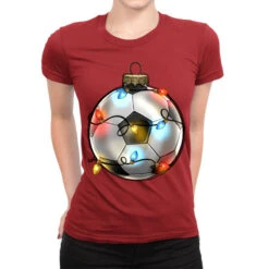 Christmas Soccer Ladies Fitted T-Shirt