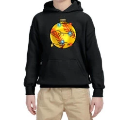 Christmas Softball Youth Hoodie