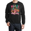 Pink Merry Christmas Black Girl Sneakers Crewneck Sweatshirt