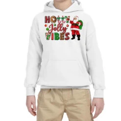 Holly Jolly Vibes Christmas With Santa Youth Hoodie