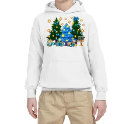 Hannukah Christmas Trees Youth Hoodie