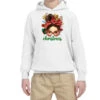 Christmas Messy Bun With Gingerbread Man Youth Hoodie