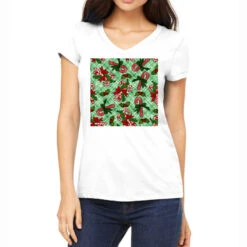 Christmas Candy Cane Women's V-Neck T-Shirt