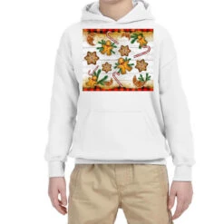 Christmas Gingerbread Cookies And Candy Cane Youth Hoodie