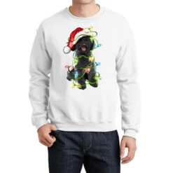 Christmas Black Poodles Dog Crewneck Sweatshirt