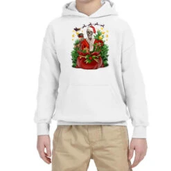 Santa Skeleton Christmas Youth Hoodie
