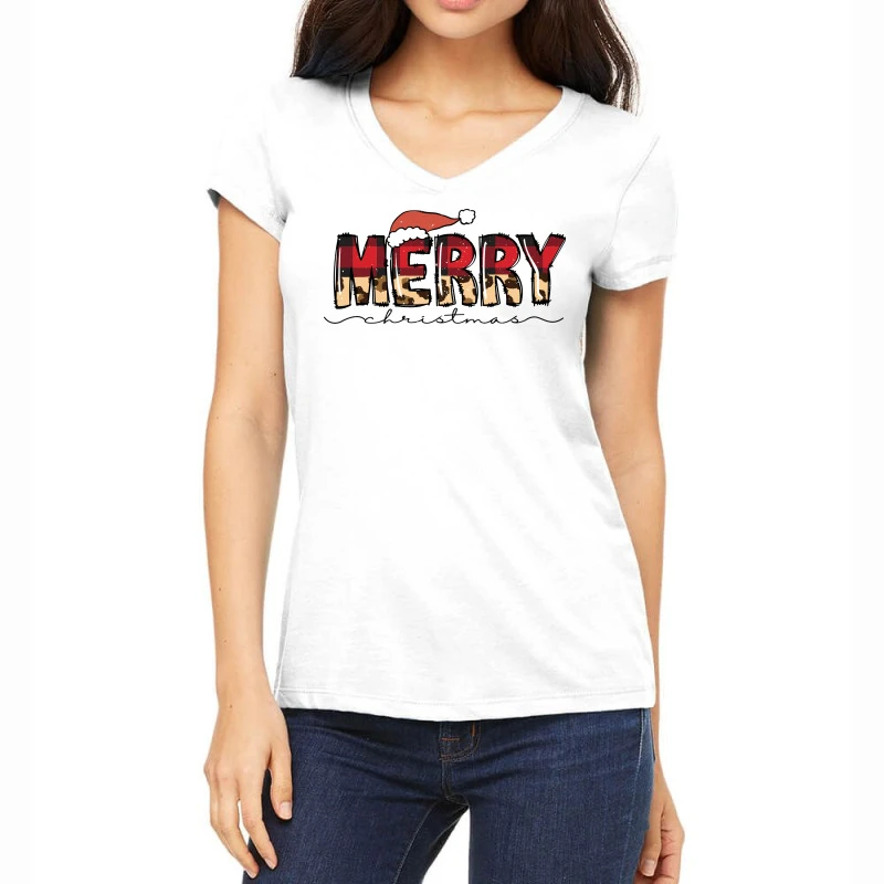 Merry Christmas Svg Women's V-Neck T-Shirt 3 Merry Christmas Svg Women's V-Neck T-Shirt