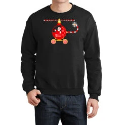 Santa Christmas Holiday Helicopter Crewneck Sweatshirt
